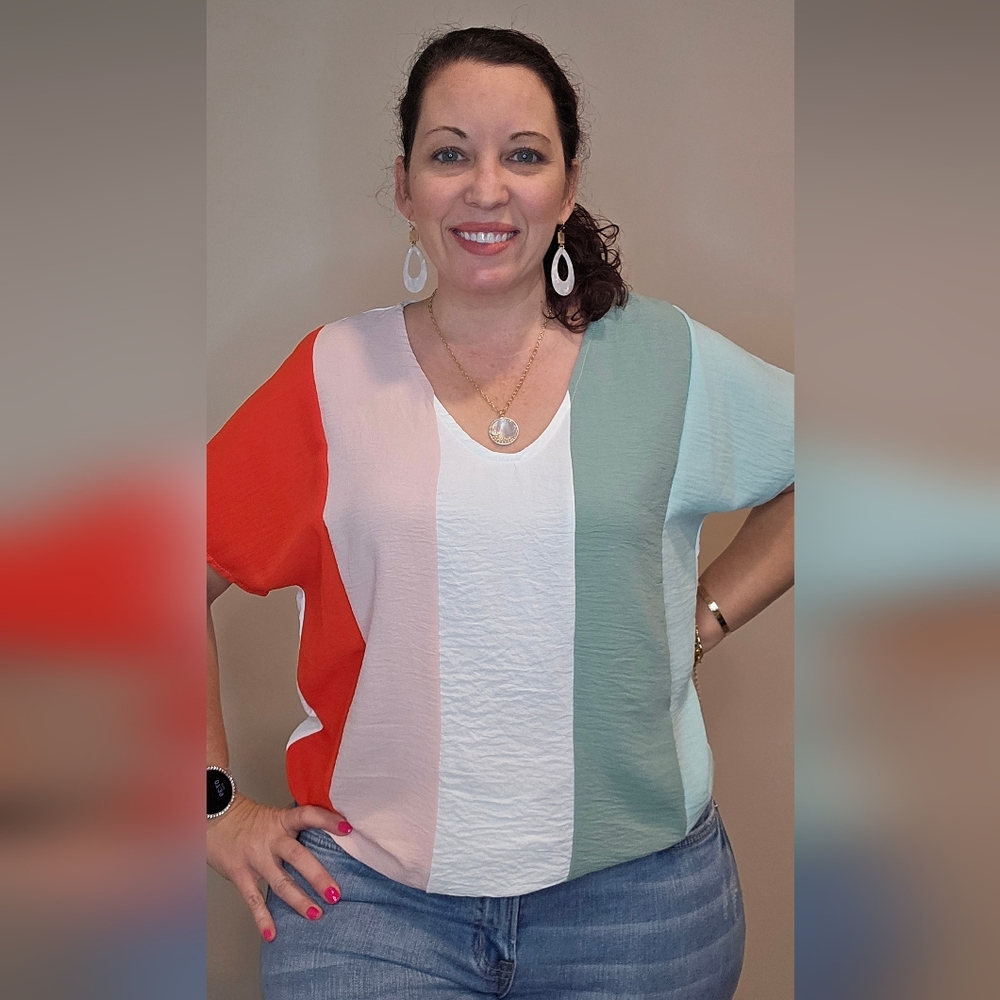 Beautifully Broken Color Block Top